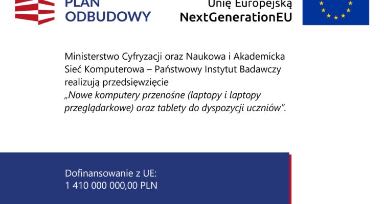 Nowe komputery przenośne (laptopy i laptopy przeglądarkowe) oraz tablety do dyspozycji uczniów